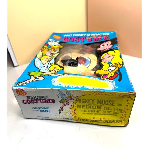 1972 Ben Cooper Mickey Mouse Halloween Costume & Plastic Mask Original Box M8-10 - Picture 2 of 12